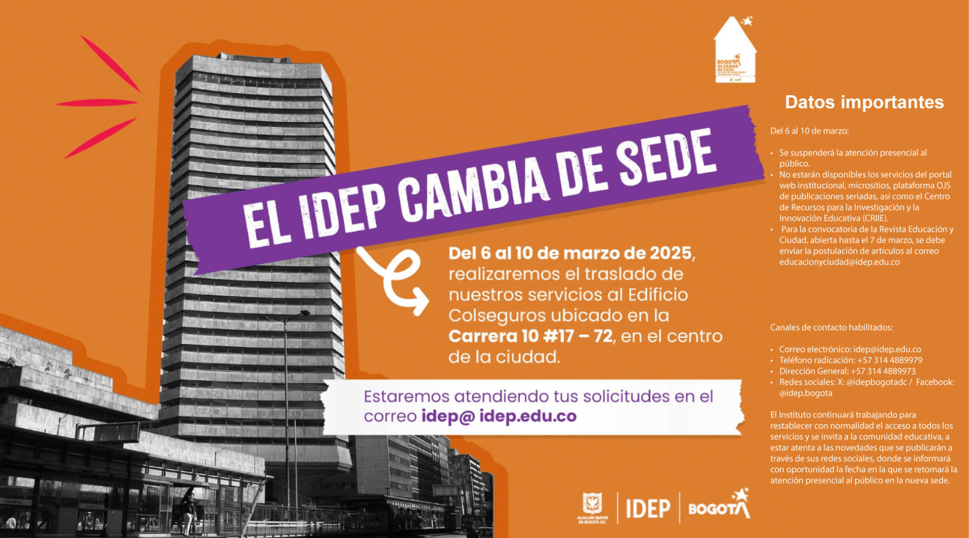 El Idep cambia de sede