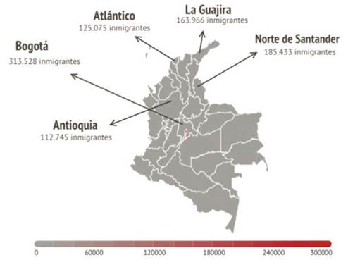 Lugares con mayor concentración de inmigrantes en Colombia